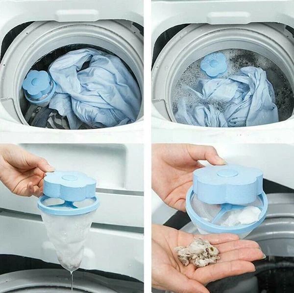 Laundry pet hair catcher with collected fur