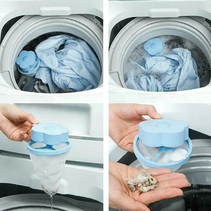 Laundry pet hair catcher with collected fur