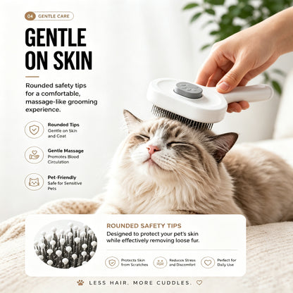 Ergonomic non-slip handle on white slicker brush