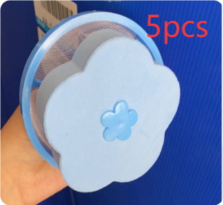 Blue floating laundry pet hair catcher