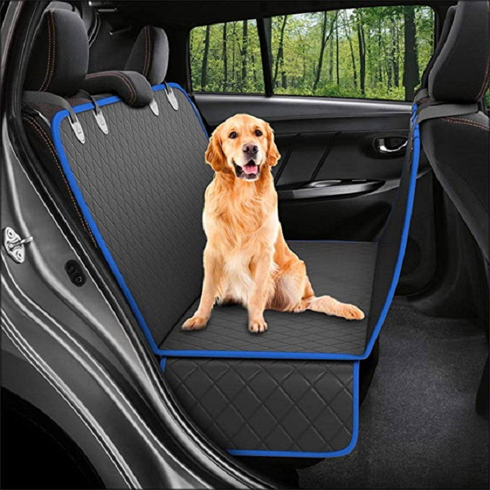 Dog back seat hammock cover with mesh window